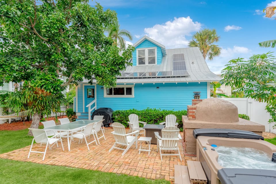 Blue House Backyard Patio