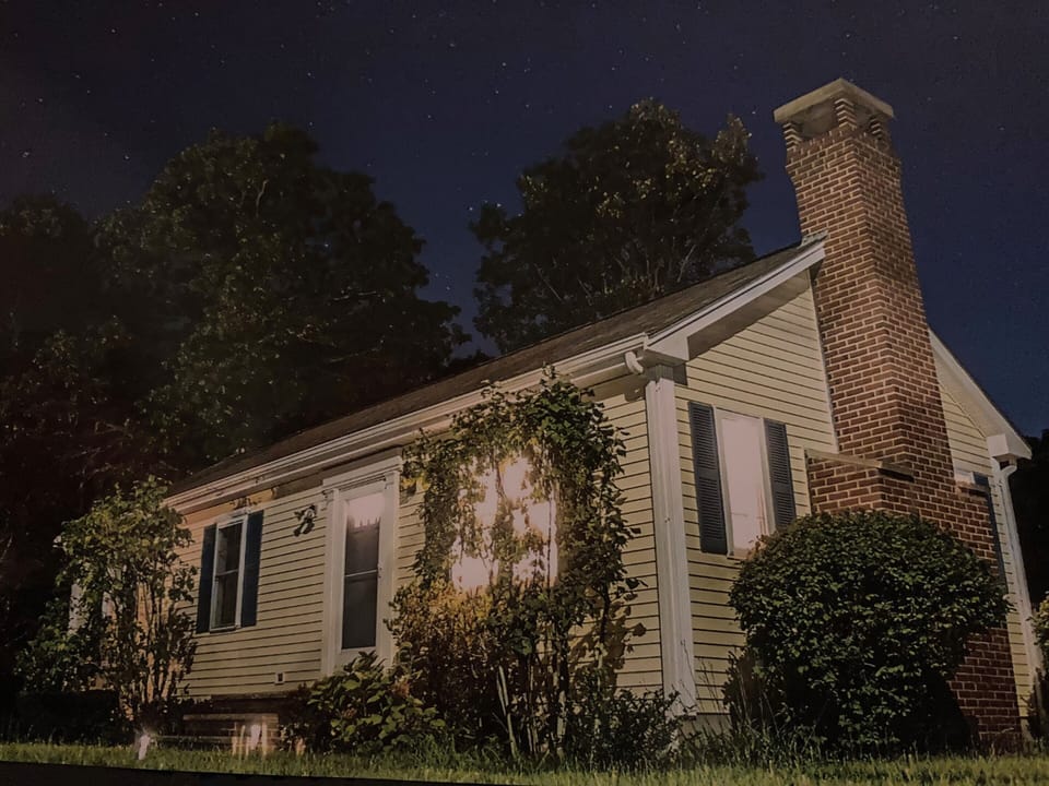 Front of Little Yellow at night