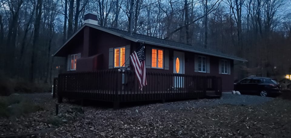 Cabin before sunrise.