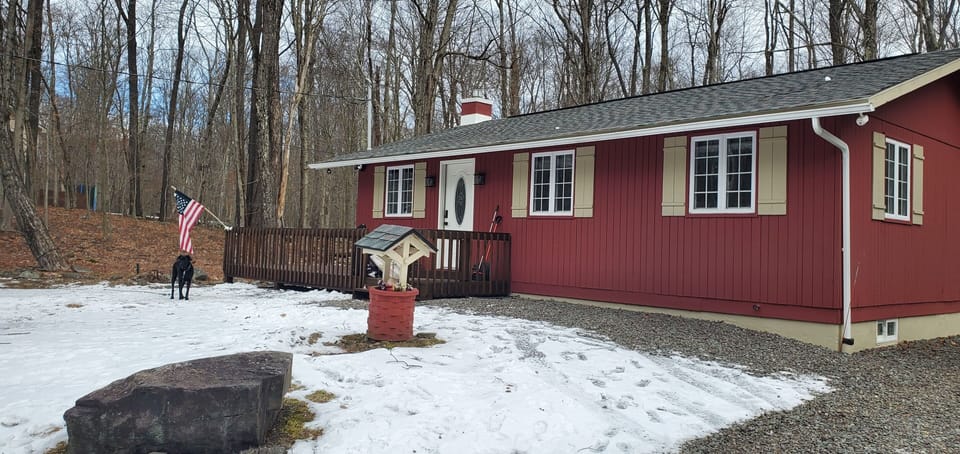 Front of the cabin on one of the coldest afternoons.  