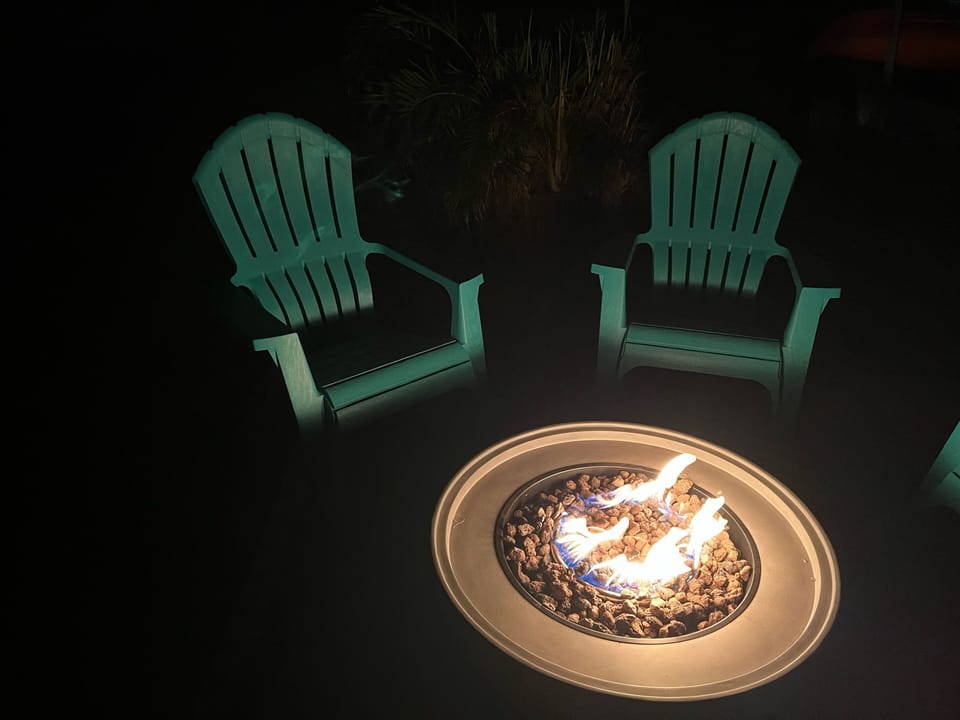 Back yard propane fire pit