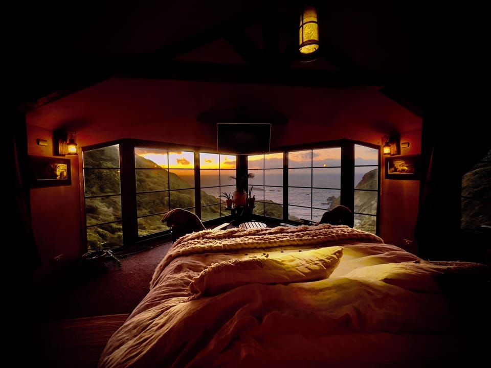 Master bedroom at sunset