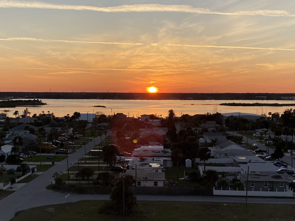 Sunset from the balcony overlooking the Halifax River.