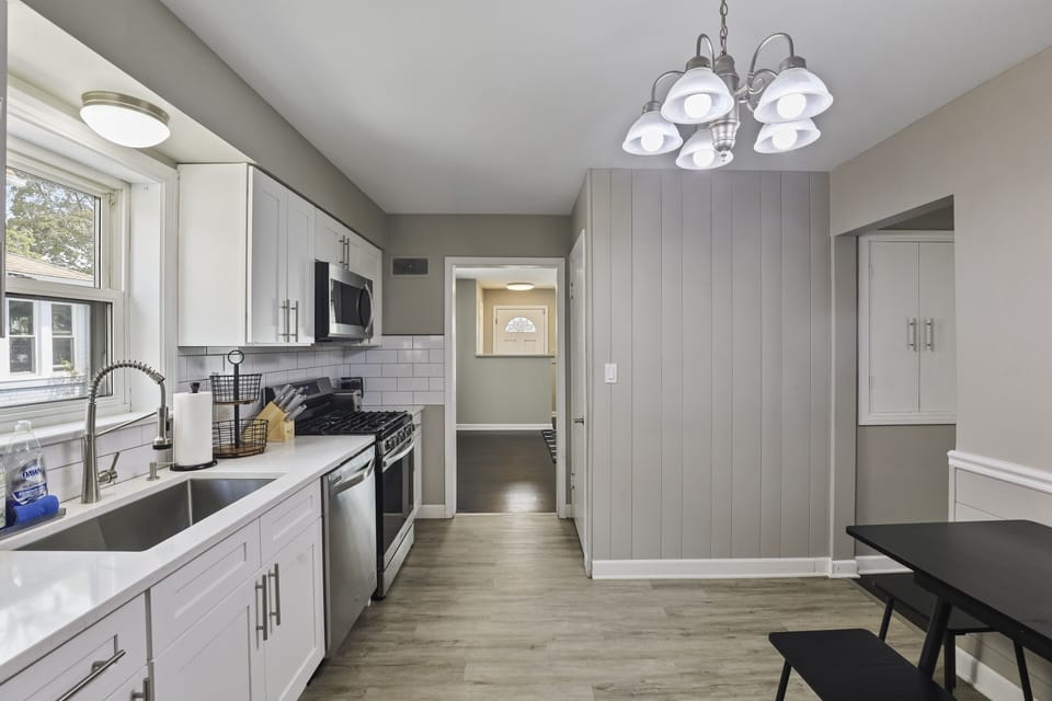 Indoors, Kitchen, Sink, Lamp, Floor