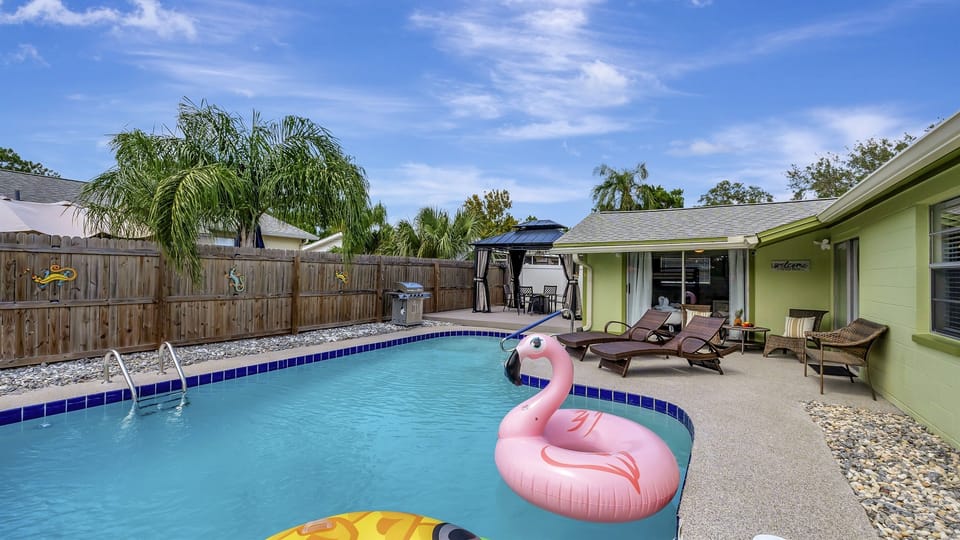 The sturdy fence ensures that your private retreat remains exactly that – private.