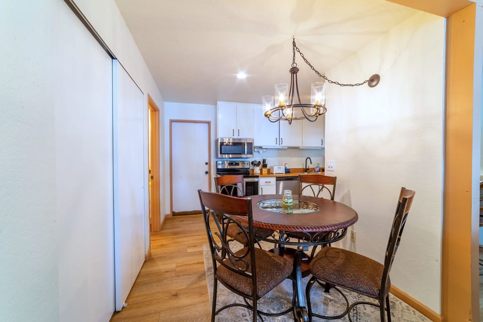 Dining room table with seating for 4.