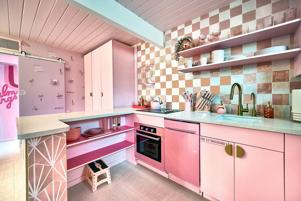 There is plenty of storage in the fully stocked kitchen