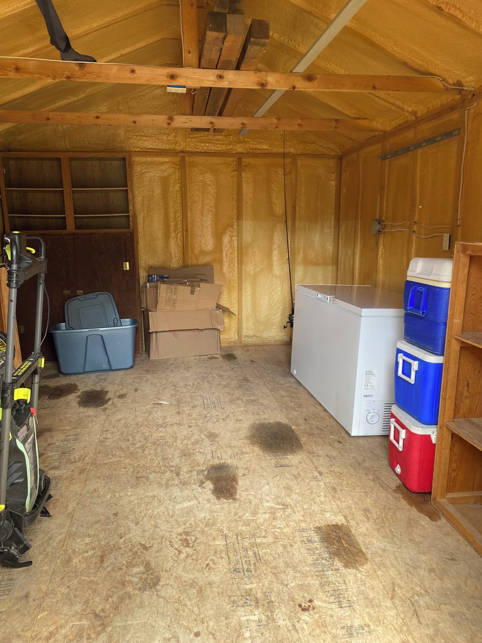 Freezer in shed for guests to use