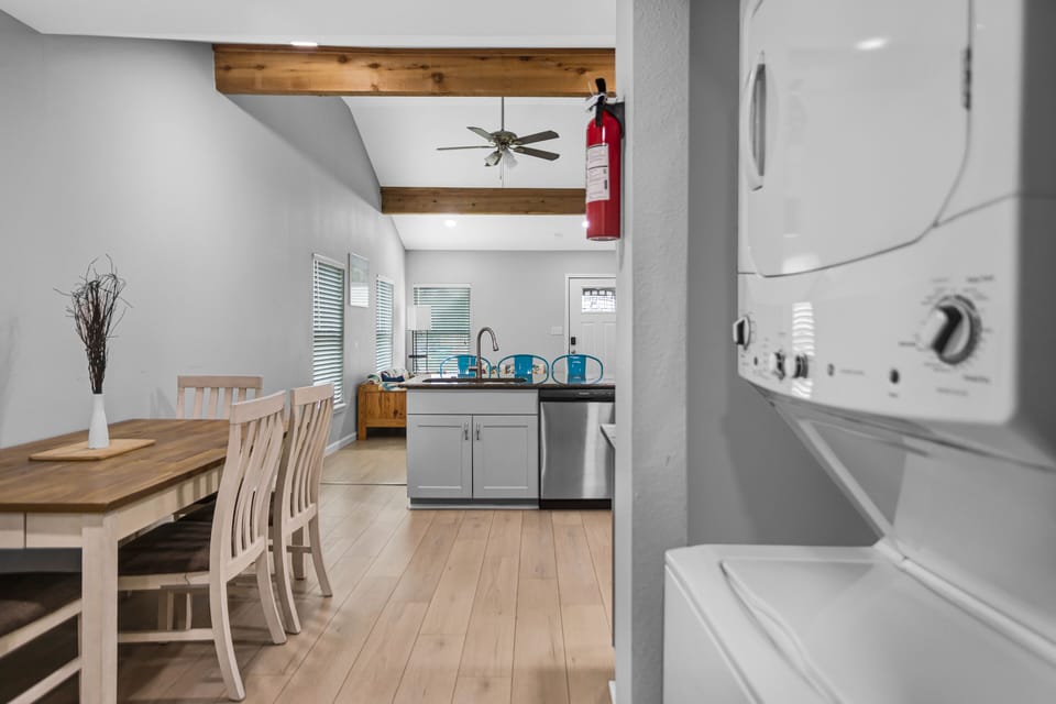 Experience hassle-free laundry with our washer and dryer amenities