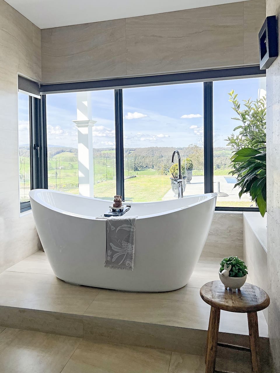 Soak away your cares with Panoramic Views of pool and mountains.