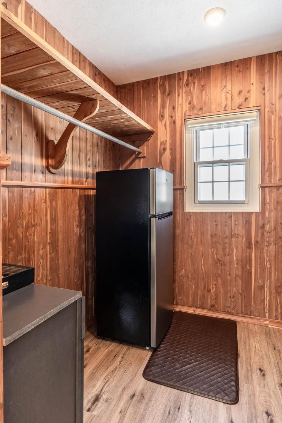 Full apartment size fridge, comes with a jug of complimentary rum swizzle 