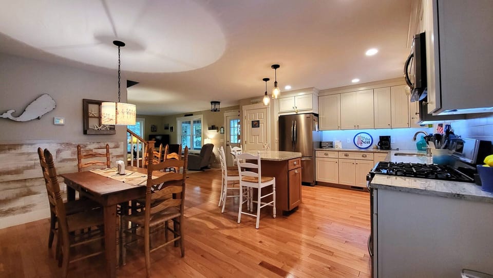 View of kitchen and dining area