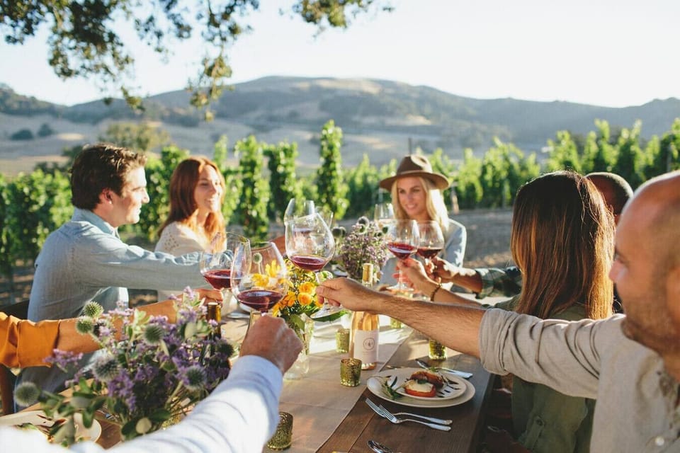 Dining outdoors at local winery