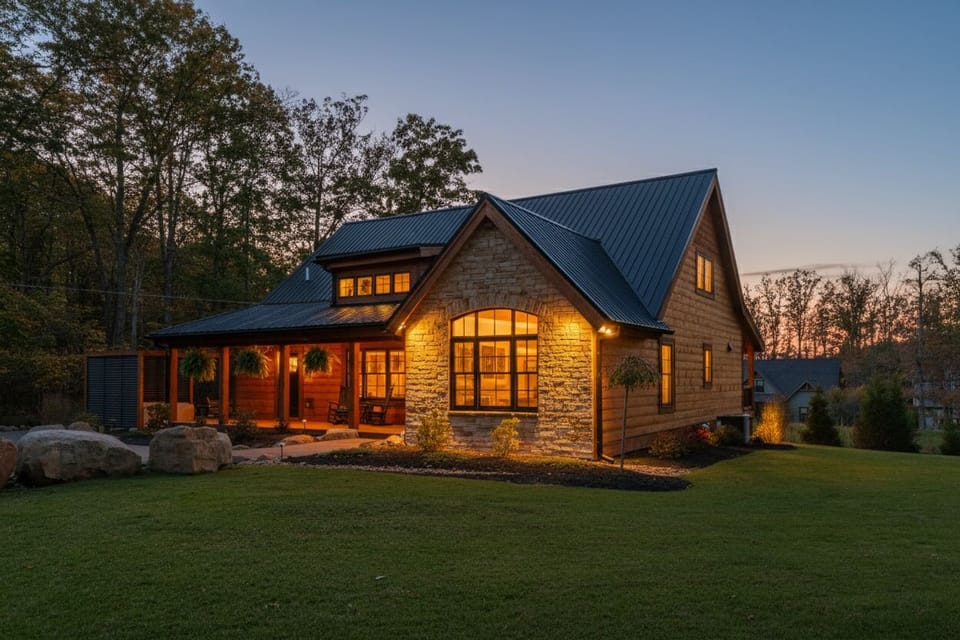 Brand new dog friendly, lake access home with dock slip.