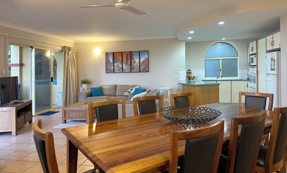 This dining area is a perfect hub for friends and family.