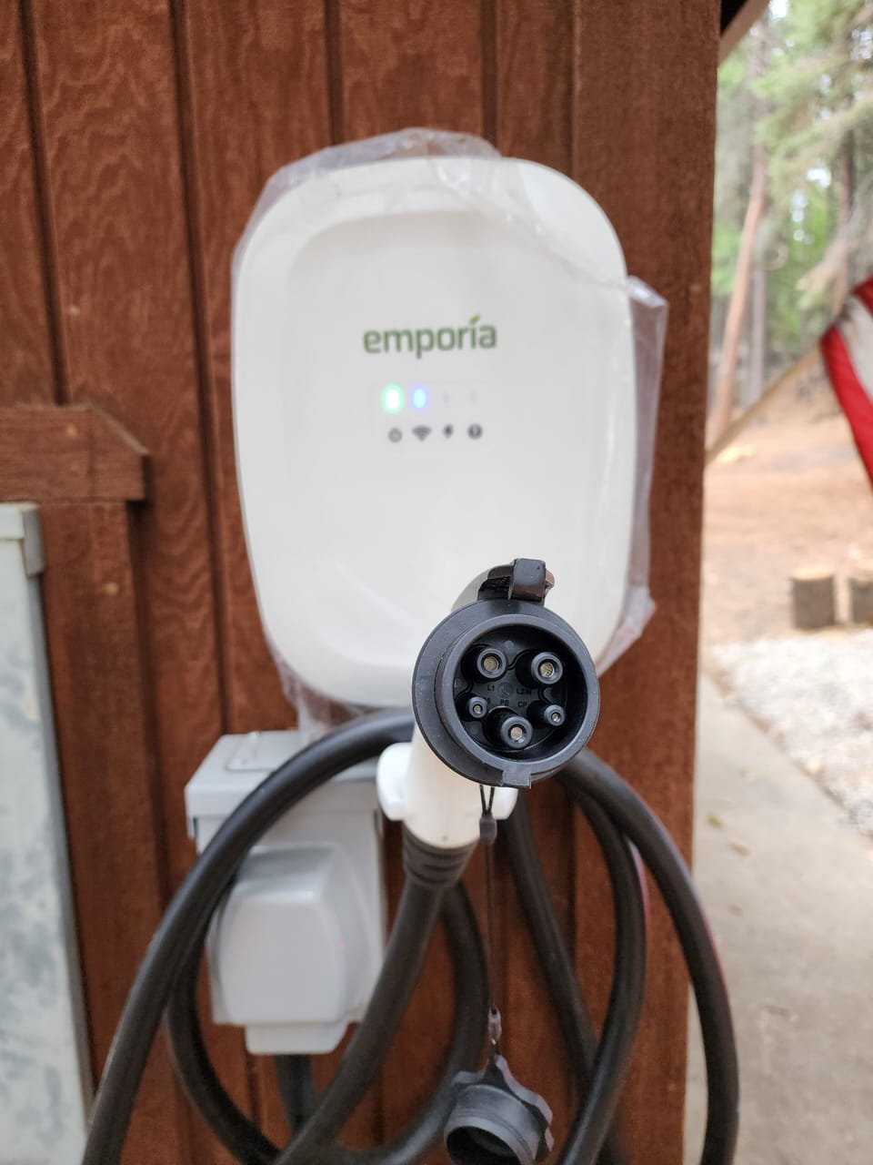 EV charger outside the garage