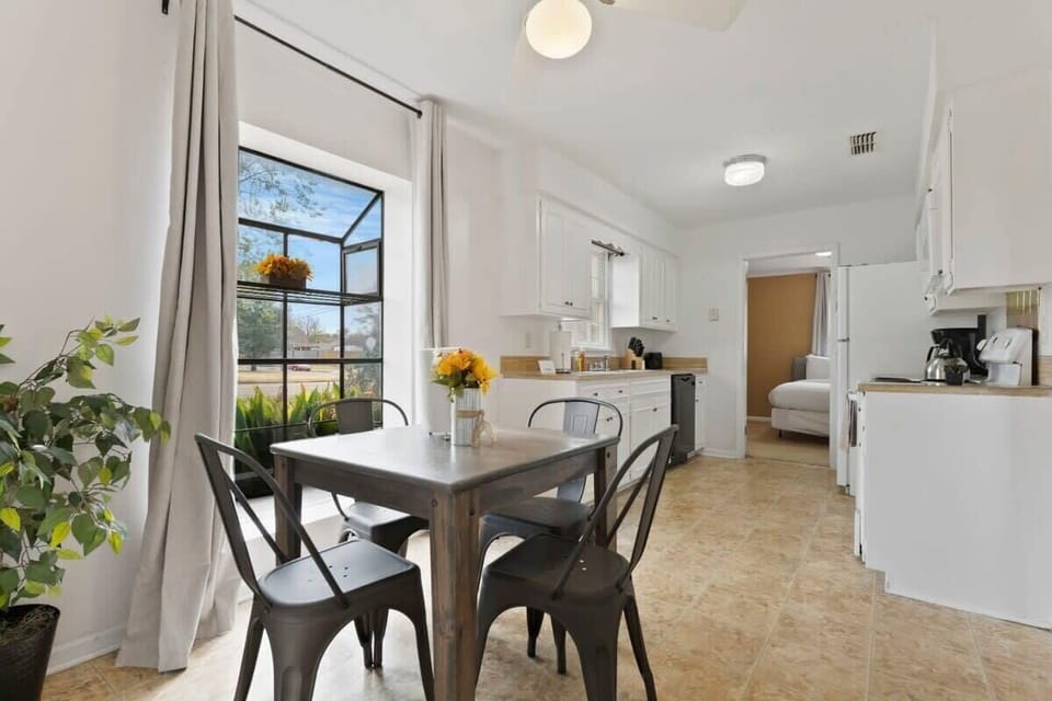 Dining room and kitchen area