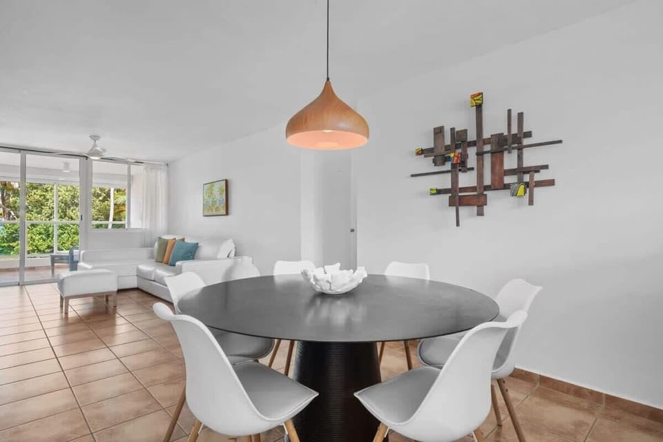 The dining area connects to the living room.