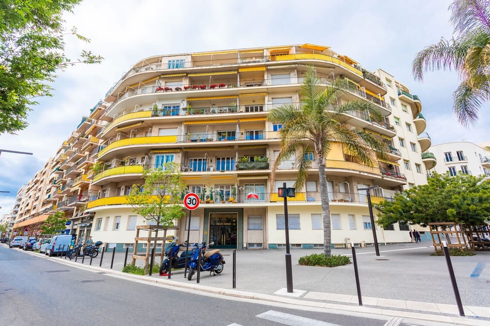 the facade of the building