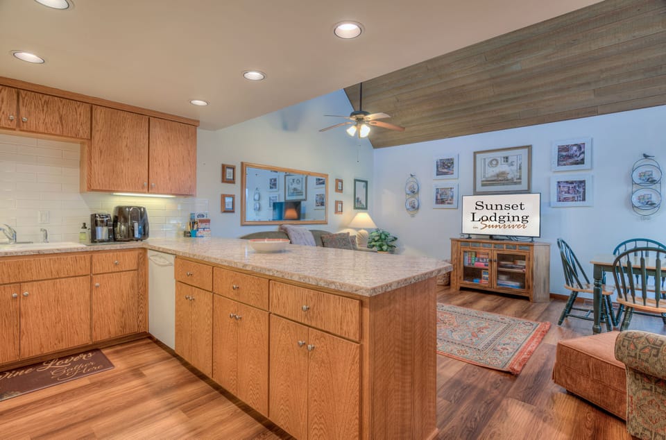 Kitchen and living room view