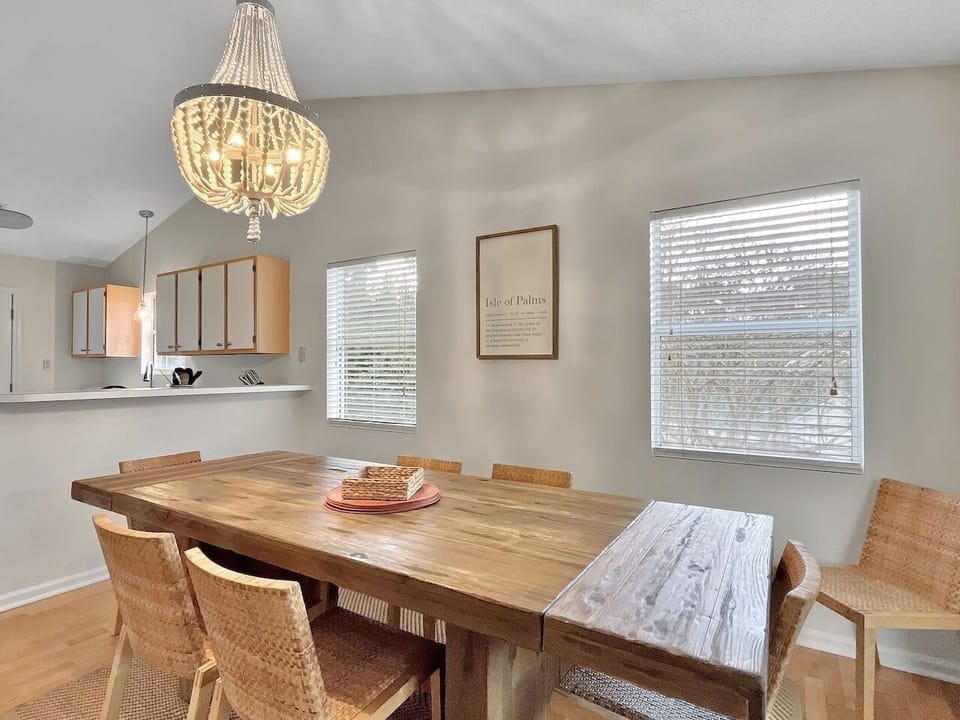 Dining Table with room for the whole group, 3305 Cameron Blvd, Isle of Palms, SC | IOP Escapes