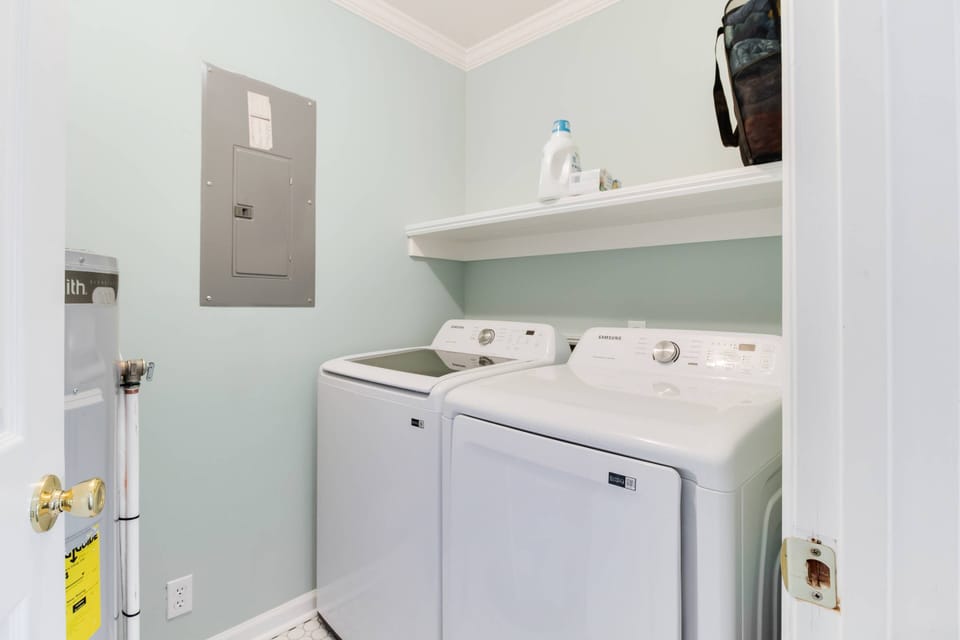 Laundry room with washer and dryer available for your use
