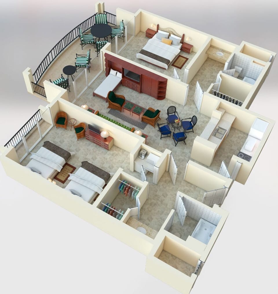 Floor Plan for two bedroom condo
