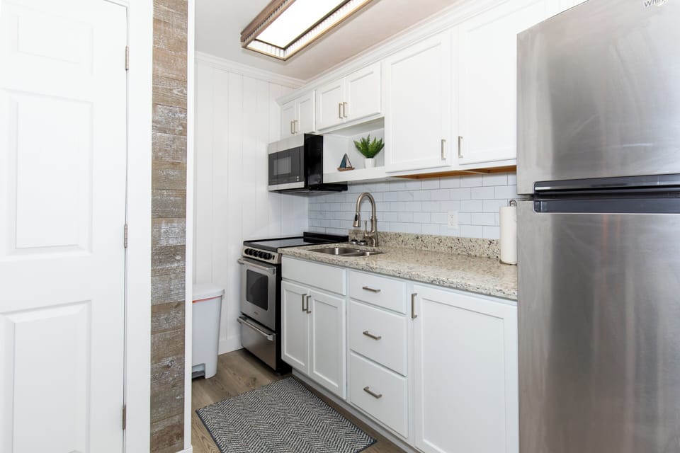 Galley Kitchen with Coffee Maker