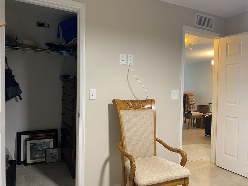 Large walk in closet in guest room