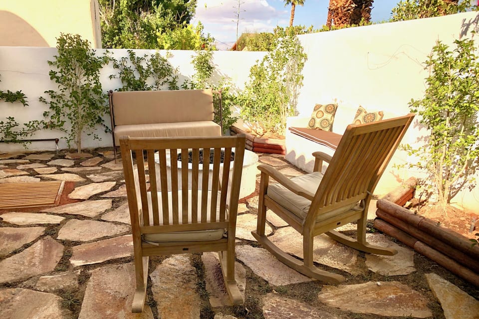 Backyard with Firepit and Seating.