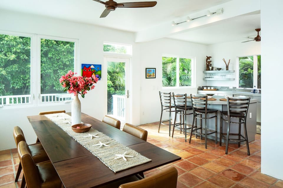 Open concept design in the main house