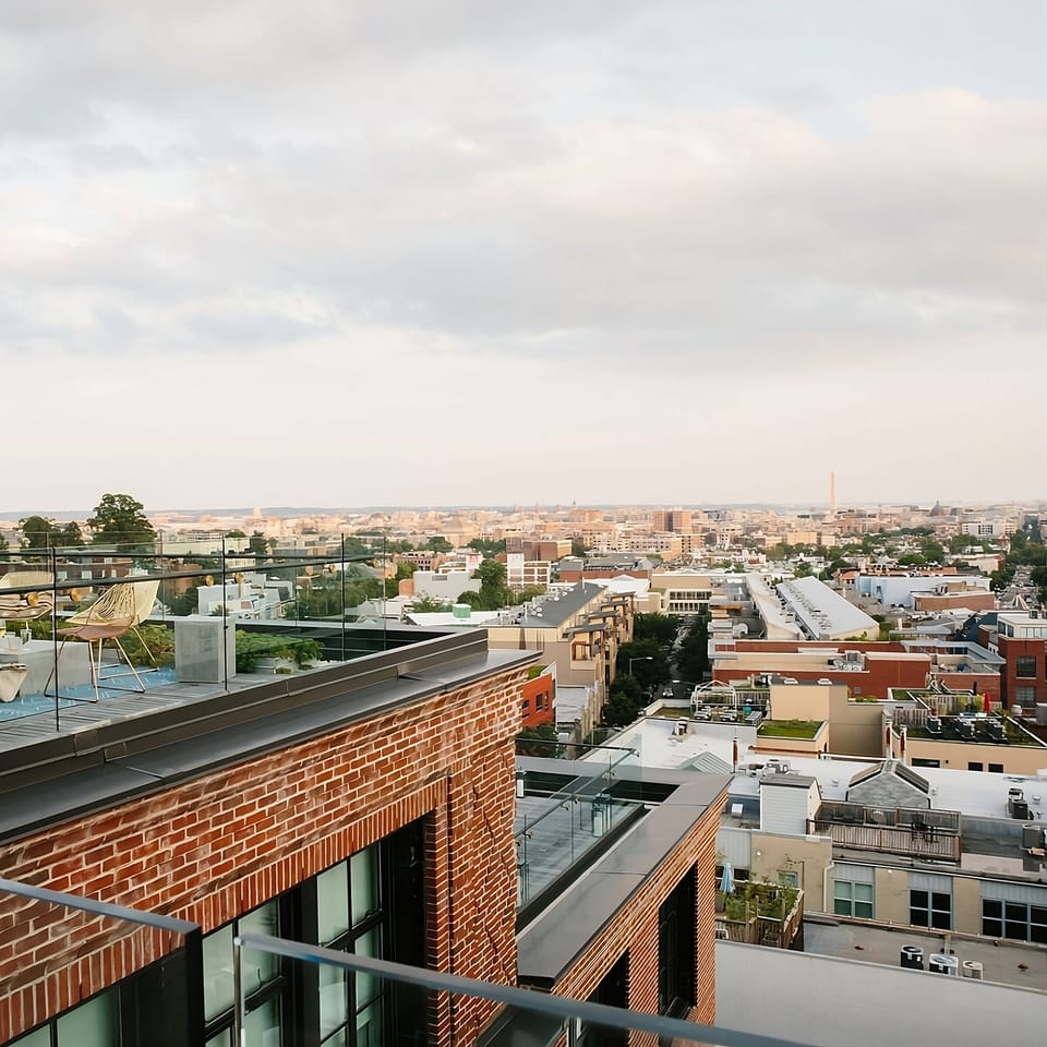 Take in sweeping city views from the rooftop terrace.