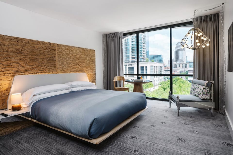 Unwind with skyline views and calm, minimalist comfort