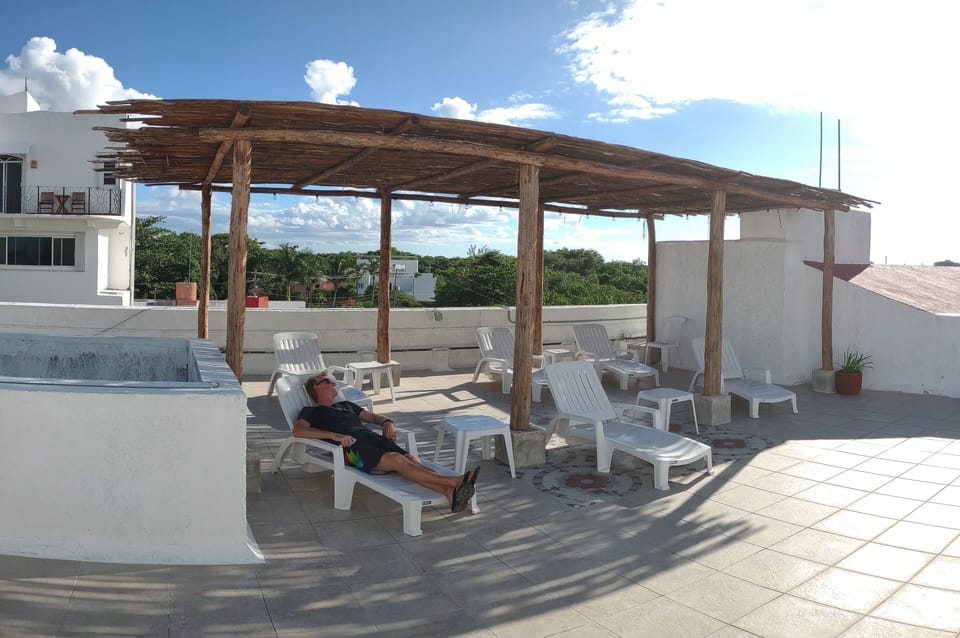 Rooftop terrace with hammocks