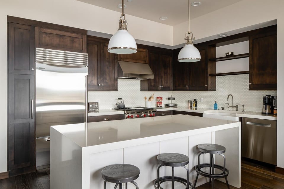 Indoors, Kitchen, Furniture, Kitchen Island, Refrigerator