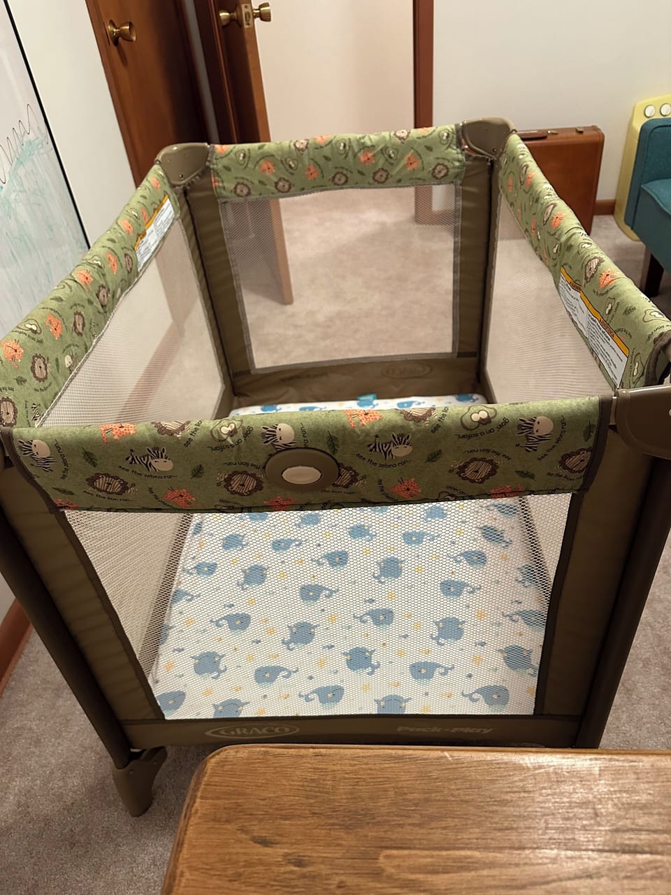 Pack n play available, will be set up on request.