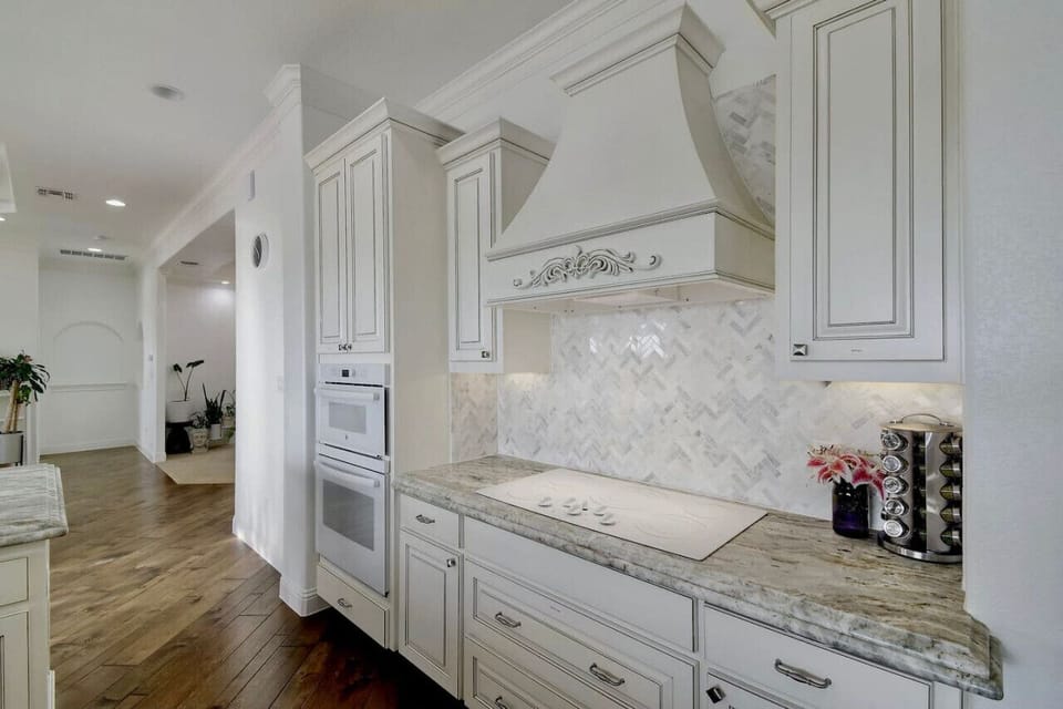 The kitchen is well-stocked with everything you need to make a meal: spices, oil, cookware, microwave, oven, toaster oven, dishware, silverware, grilling and cooking utensils, and much more!