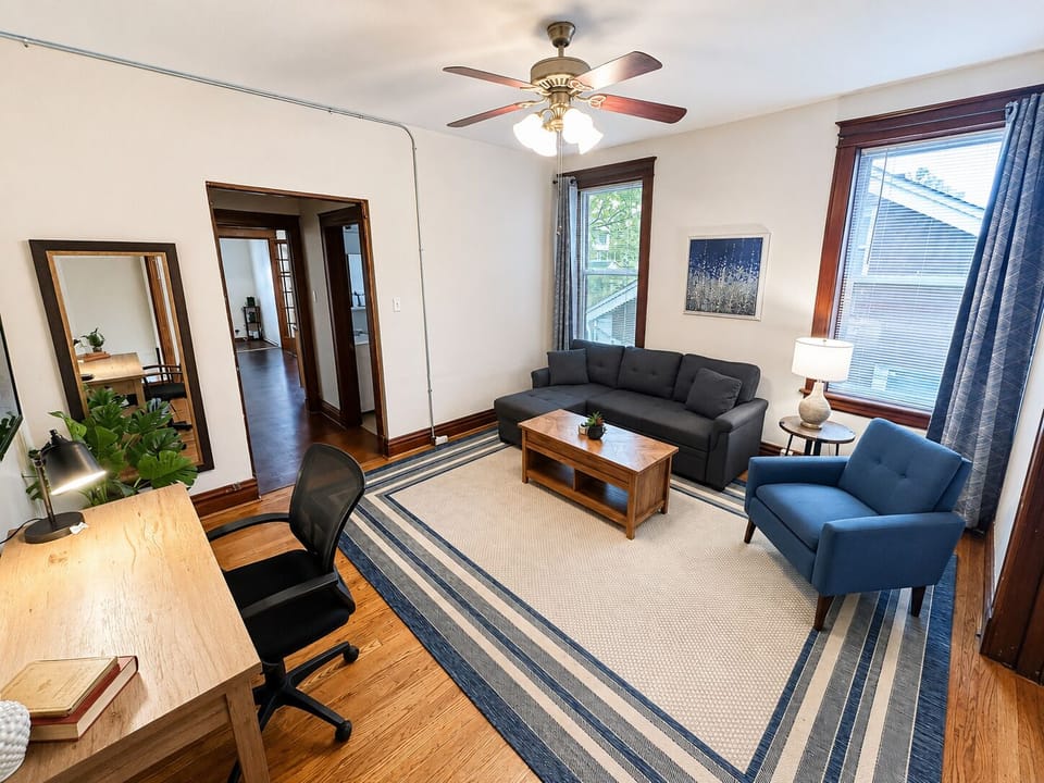 Living Room with Dedicated Workspace
