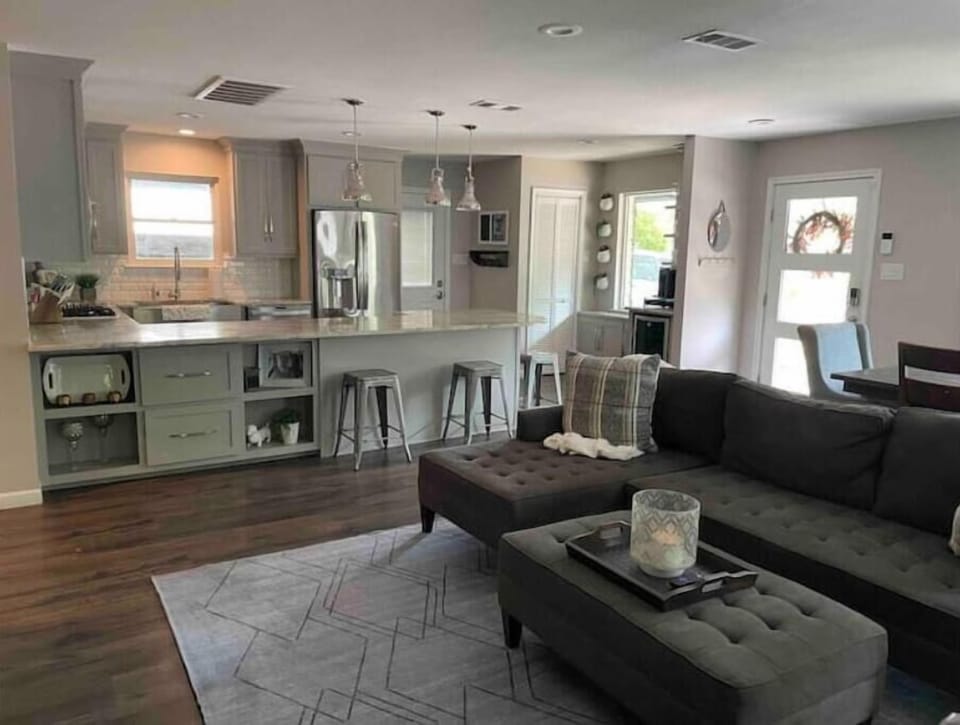 Main living area with smart TV