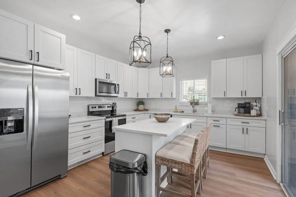 Kitchen - Equipped with all the cookware, dishware, and utensils you need to cook delicious meals with friends or family during your stay