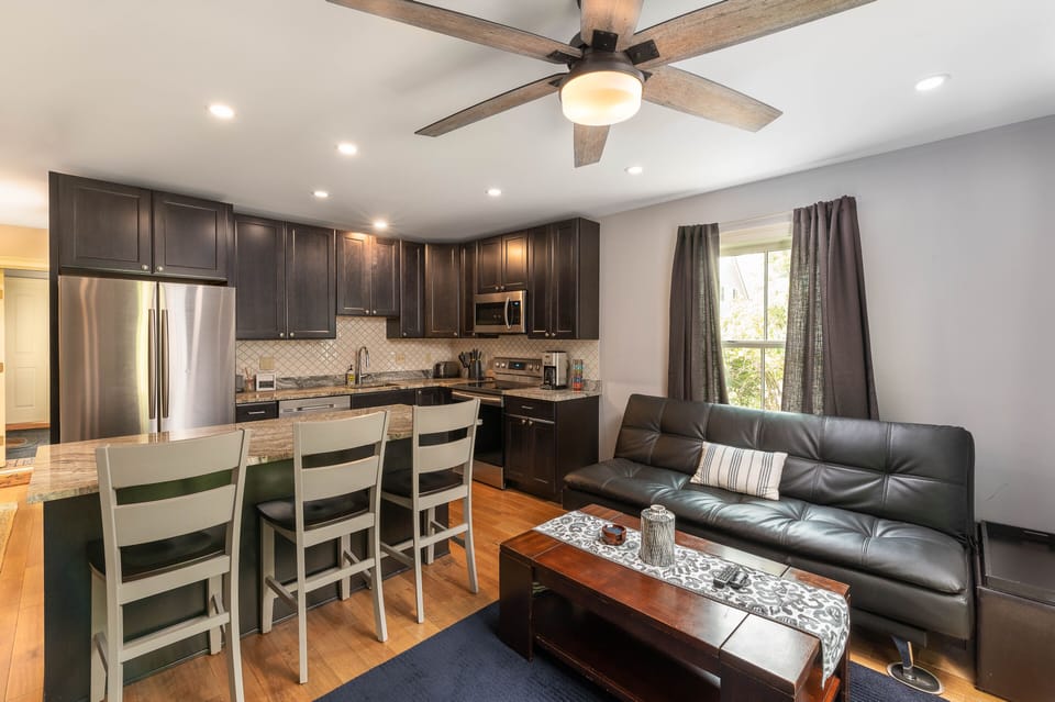 Second kitchen and living area in the addition completed in 2020