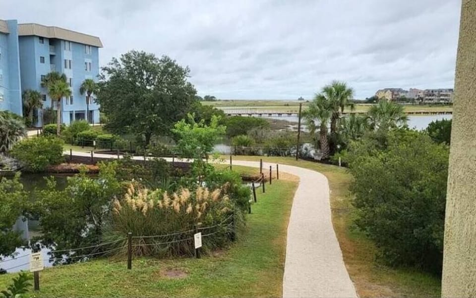 Pathway from building two, to the private boardwalk through the nature preserve 