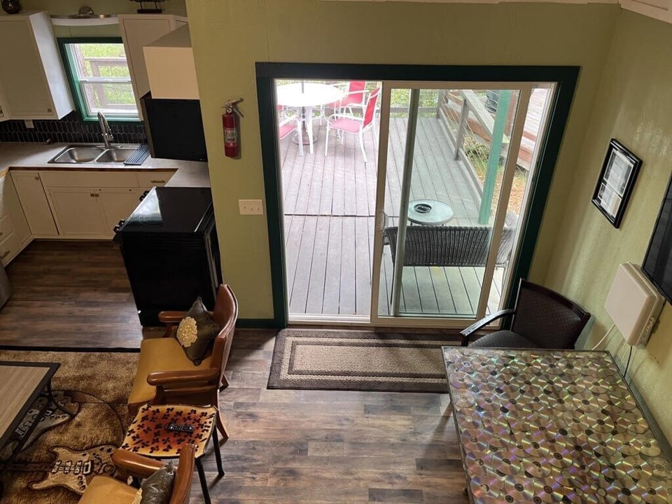 Looking down from the loft