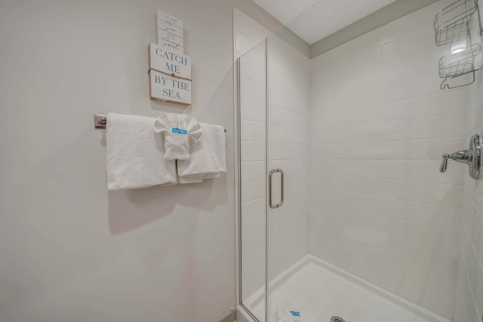Just off the entry way is a full bathroom with walk-in shower.
