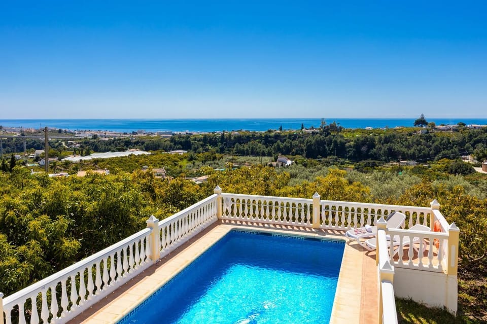 Private pool and terrace with sea views
