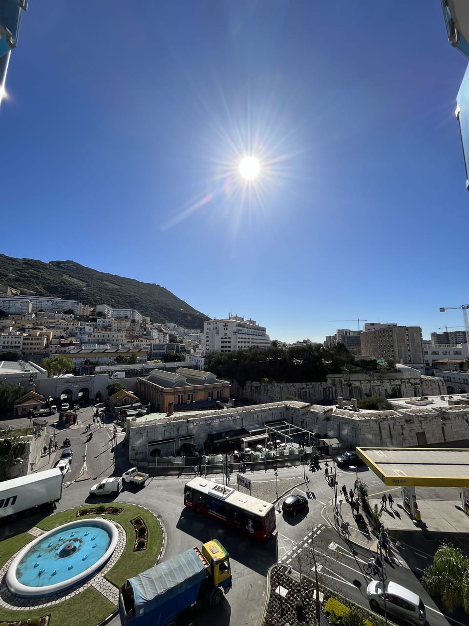 Views of rock of Gibraltar and high street (from terrace)