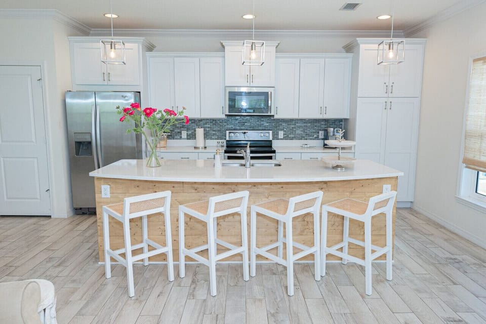 Island bar for casual dining area