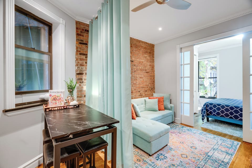 Living room with dining area.