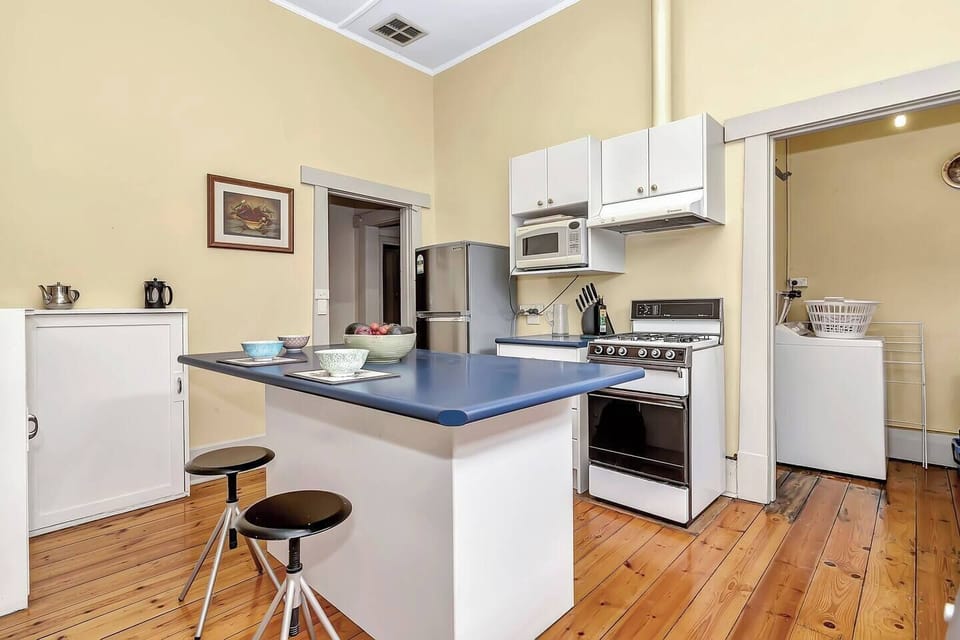 In the kitchen you'll find all the essentials needed to cook up meals at home.
