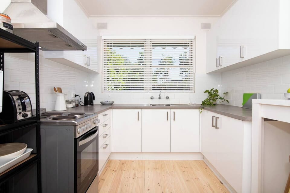 The fully equipped kitchen has all you need to prepare meals at home, with added conveniences including a rice cooker, air fryer, and dishwasher. 
